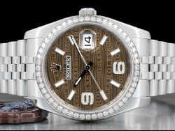 Rolex Datejust 36 Jubilee Chocolate Wave Factory Diamonds Dial Diamon 116244